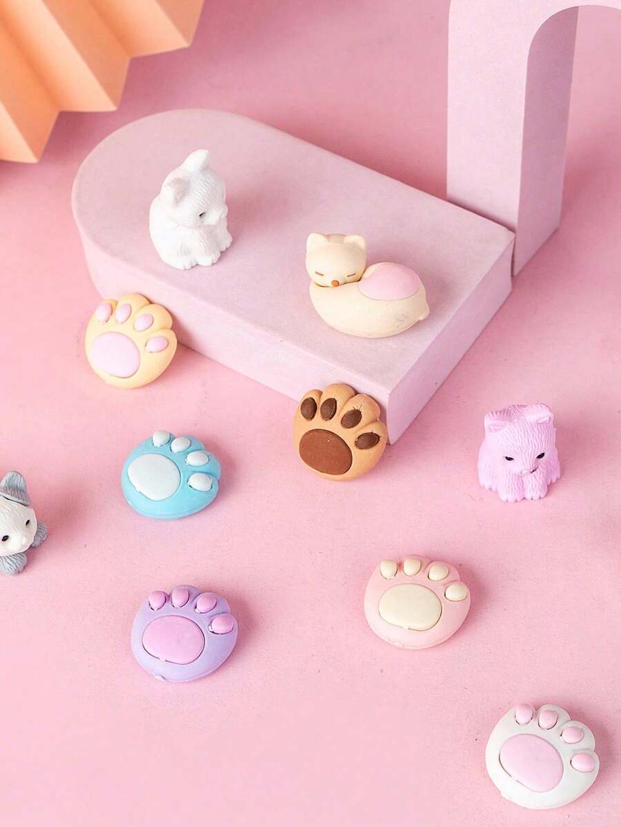 Kitty Erasers 6 pcs Set