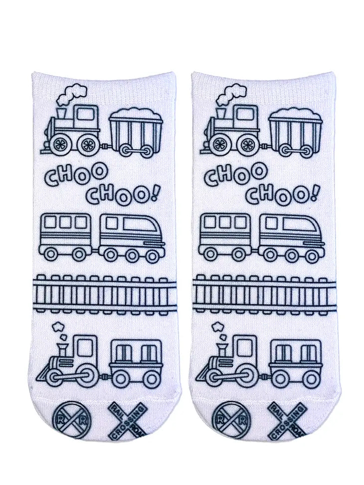 Train Coloring Socks